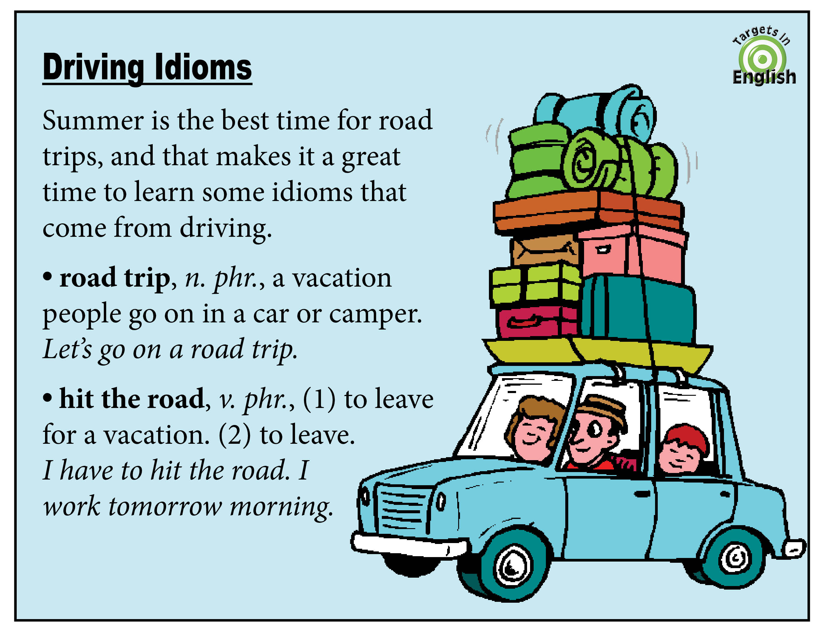 Driving Idioms: Put Learning into High Gear – Targets in English Blog